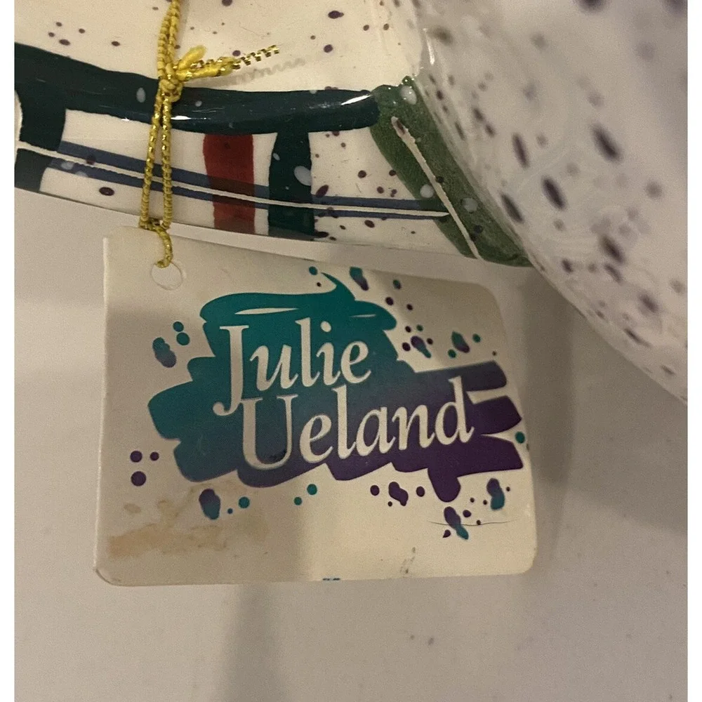 Vintage 1998 Julie‎ Ueland by Enesco Winter Christmas Adorable Snowman Teapot